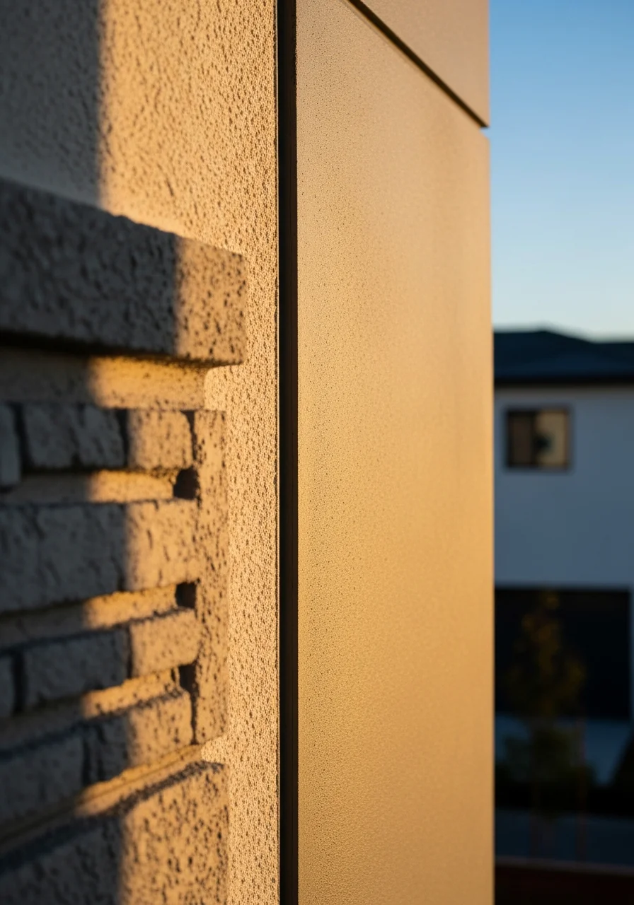 Close-up of professional workmanship on a Milpitas home exterior with attention to detail and quality finishes.